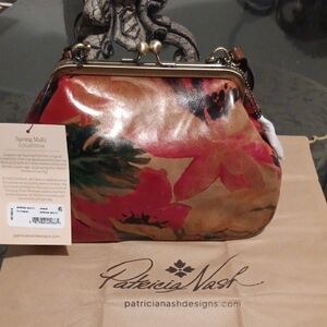 Patricia Nash Floral Clutch in Red and Green